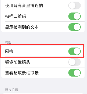 湟中苹果手机维修网点分享iPhone如何开启九宫格构图功能 